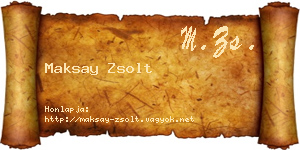 Maksay Zsolt névjegykártya