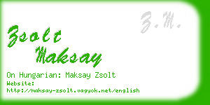 zsolt maksay business card